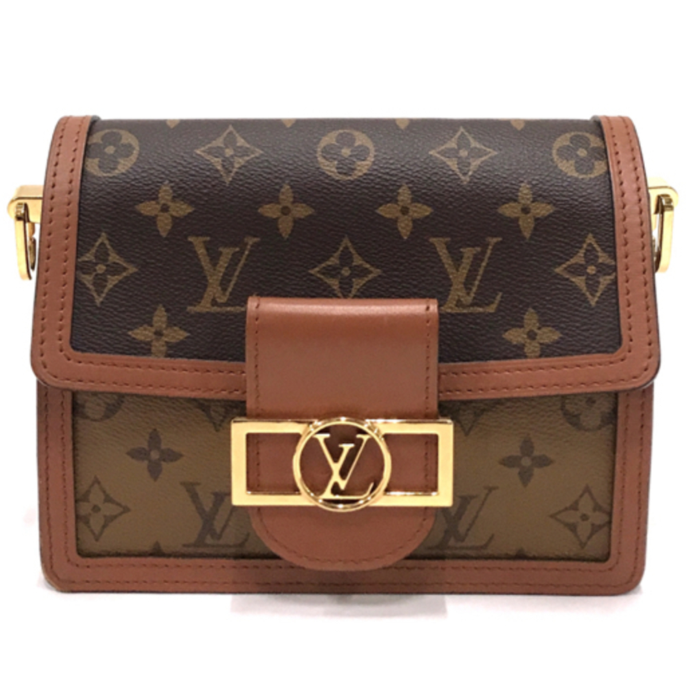 Louis Vuitton Shoulder LV Bag Monogram Strap Dauphine Reverse Brown